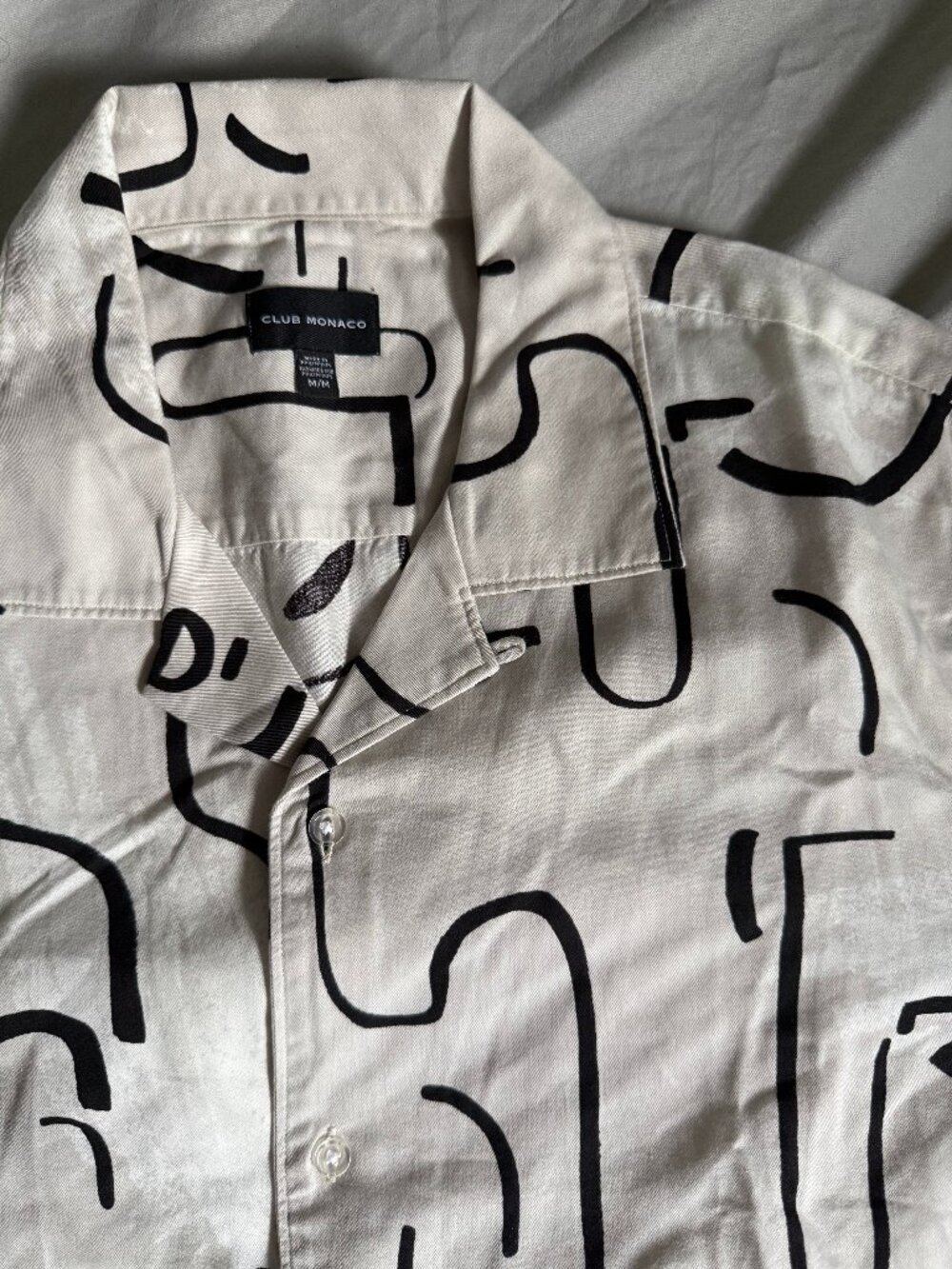 Club Monaco S/S button up Shirt MEDIUM $168